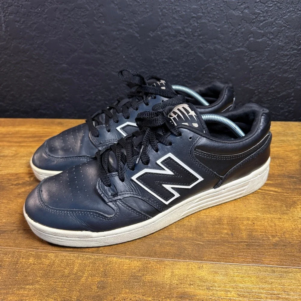 New Balance 480 BB480 Black Leather Basketball Sneakers Mens Size 10.5